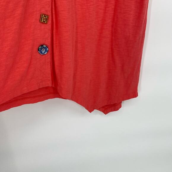 Soft Surroundings Danielle Dress Large Lagenlook Coral Eclectic Asymmetrical - Picture 2 of 16